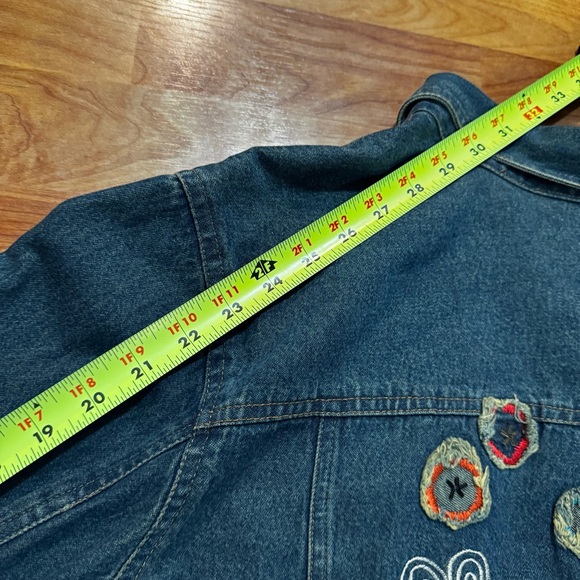 Vintage Floral Denim Jacket Embroidered Boho Jean Christopher Banks Size Unknown - Picture 16 of 16